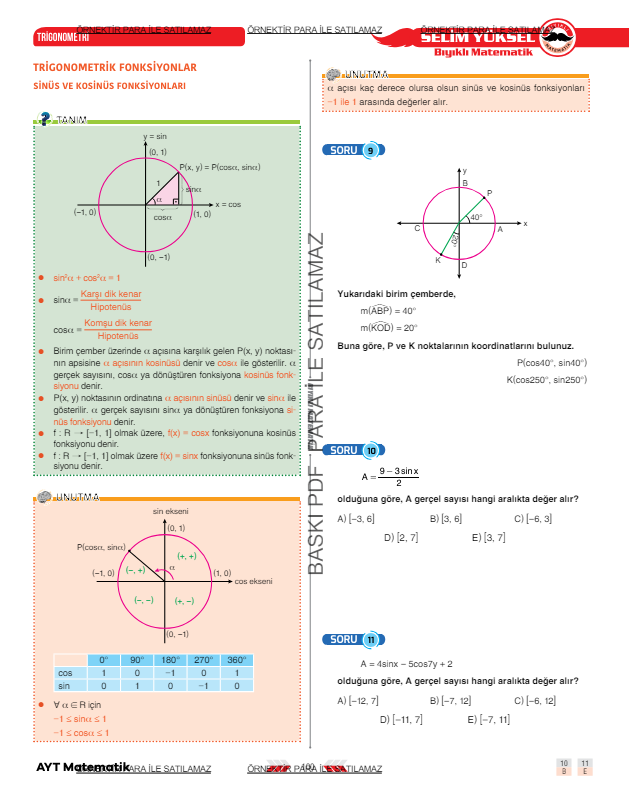 ayt-matematik-trigonometri-trigonometrik-fonksiyonlar-1-konu-anlatimi